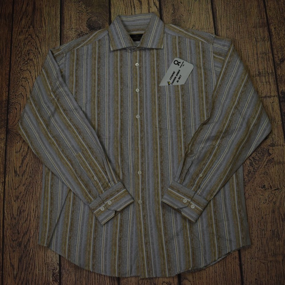 Bugatchi Uomo Men Long Sleeve Button Shirt Size M